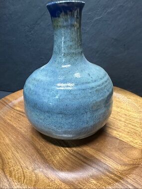 Handmade Blue Glazed Ceramic Vase